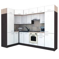 Bucatarie de Colt BIG GENA NEW DR. 150-290, Wenge / Decor 8508
